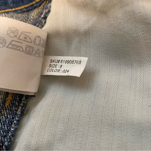 Abercrombie & Fitch denim distressed high rise shorts floral embroidery size 8 - Picture 11 of 13